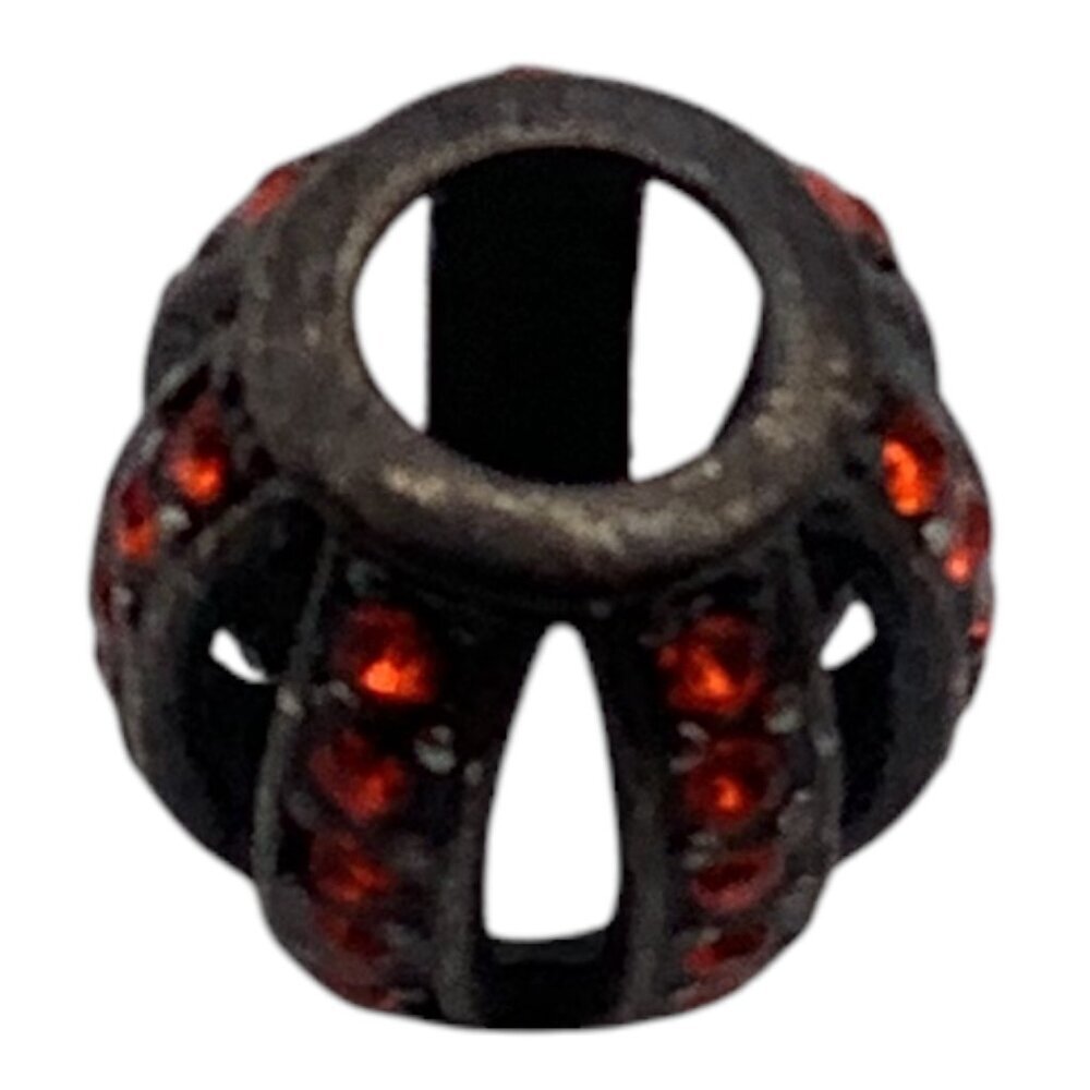 European Style Spacer Bead With Red Rhinestones For Bracelets Unisex Black - Picture 6 of 6